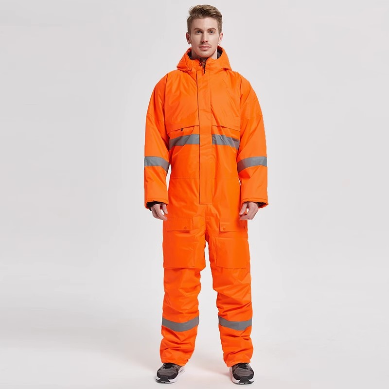 Ropa de refrigeración unida con sombrero impermeable tripulación ropa de algodón de trabajo ropa de algodón caliente chaqueta de algodón de invierno para hombres image 14