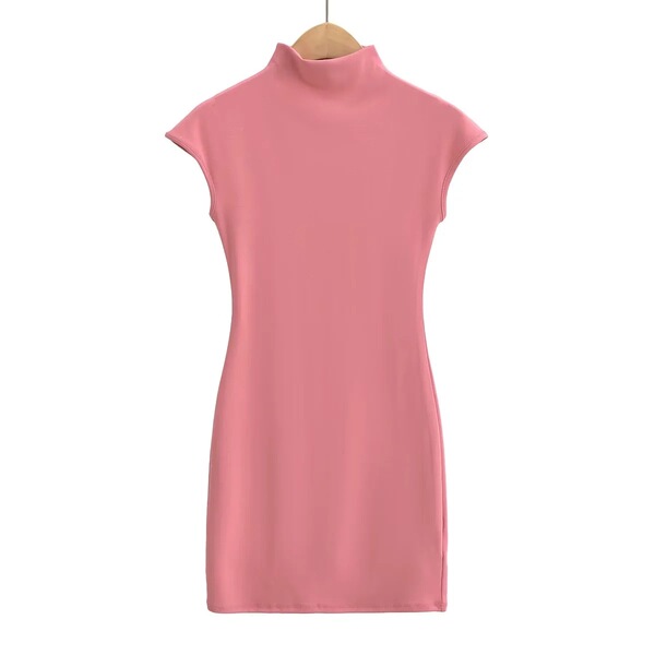 Solid short sleeve dress