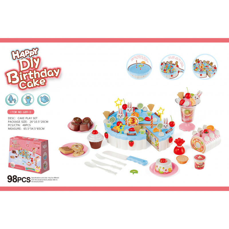 6893 - 98pcs pastel azul de una sola capa