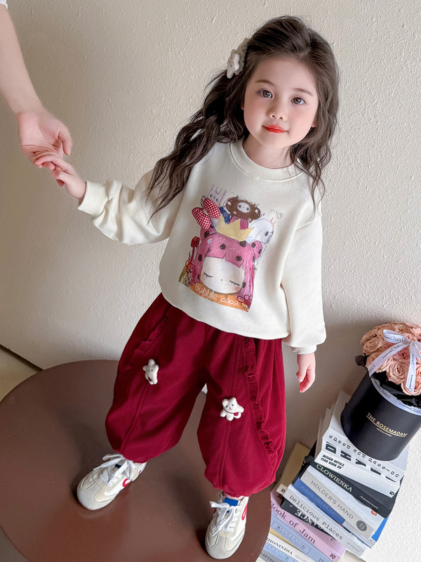 儿童装卡通套装春季2025新款女童宝宝休闲卫衣小女孩两件套春秋款|undefined