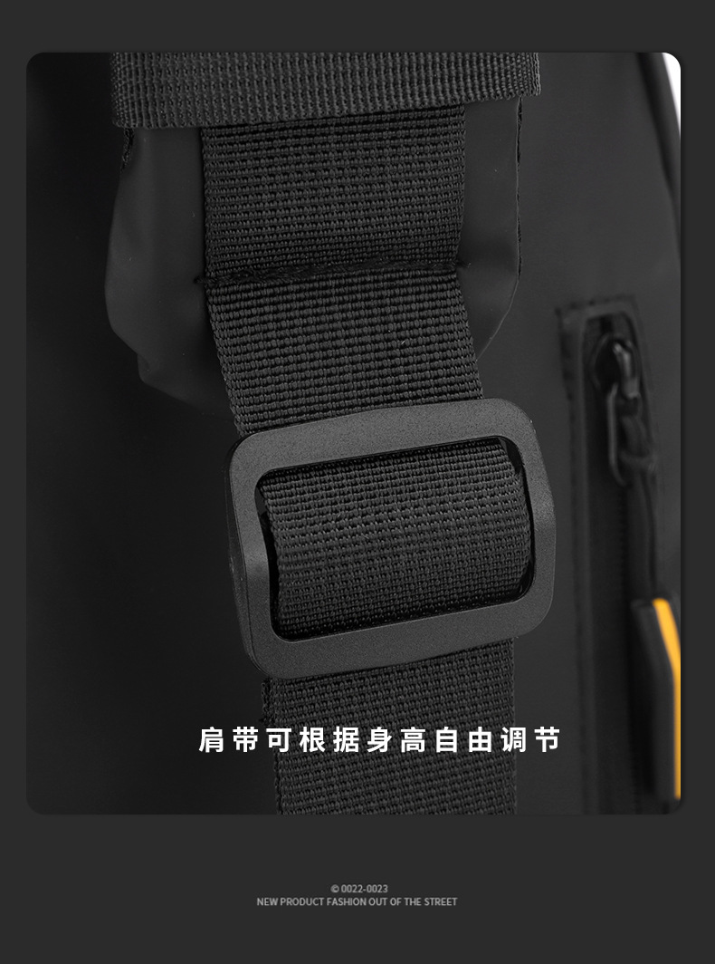 Cross-border waterproof bag, casual and fashionable crossbody bag, men's sports chest bag, multi-functional backpack, large-capacity single-shoulder bag undefined