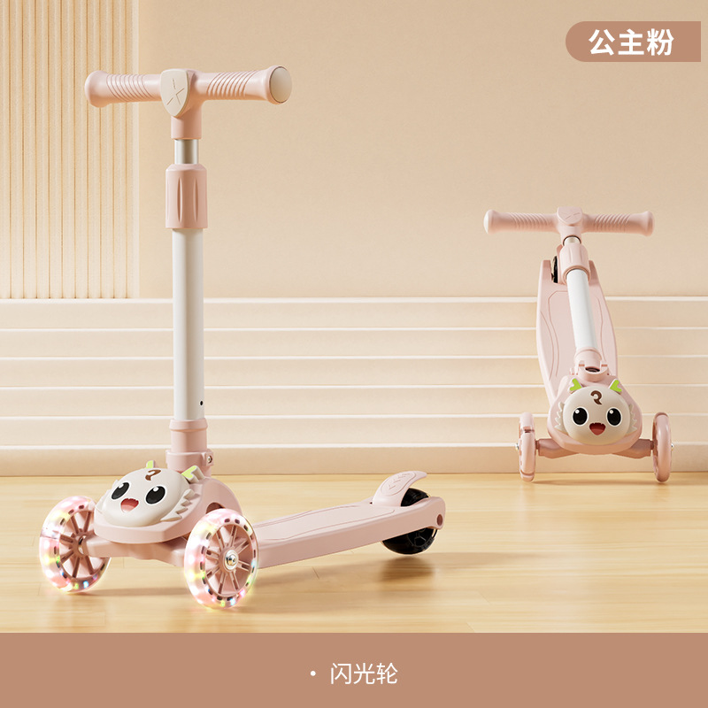 Scooter Plegable Infantil 3 en 1 con Asiento y Base Ensanchada de Plástico image 21