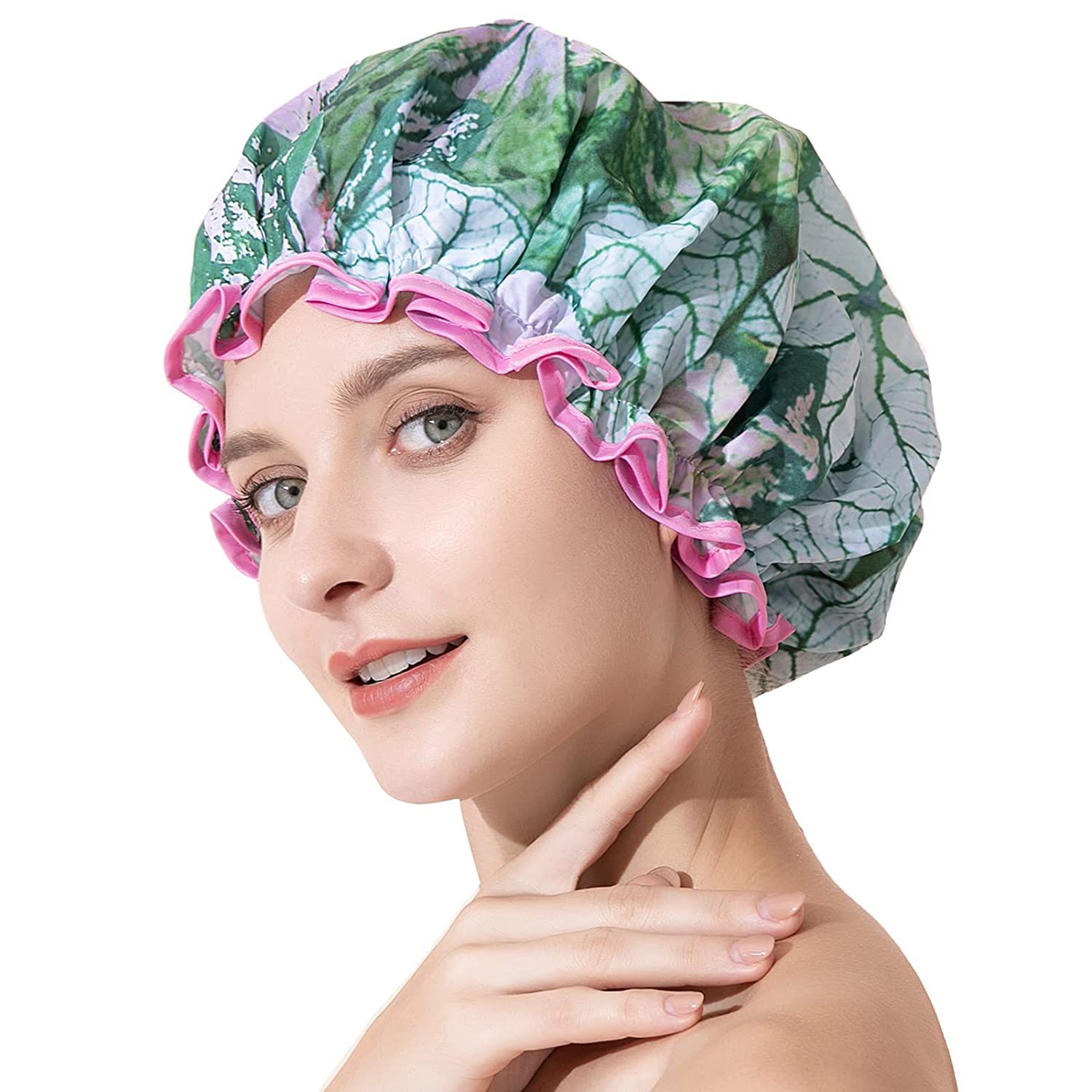 Pastoral Multicolor Satin + Peva Shower Cap 1 Piece display picture 5