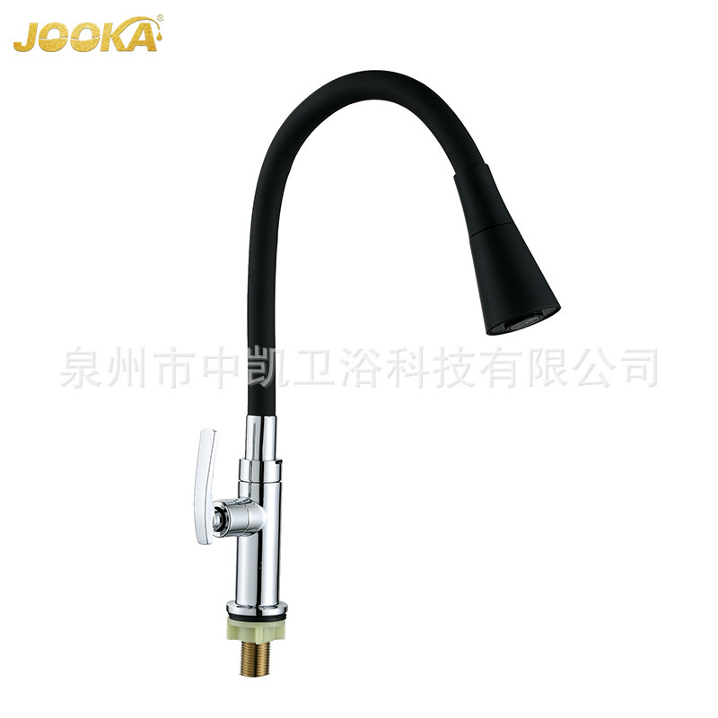 Foreign Trade Company Exports Household Kitchen Faucets, Vertical Zinc Alloy Electroplated Design, Single Cold Water Outlet, Affordable Price