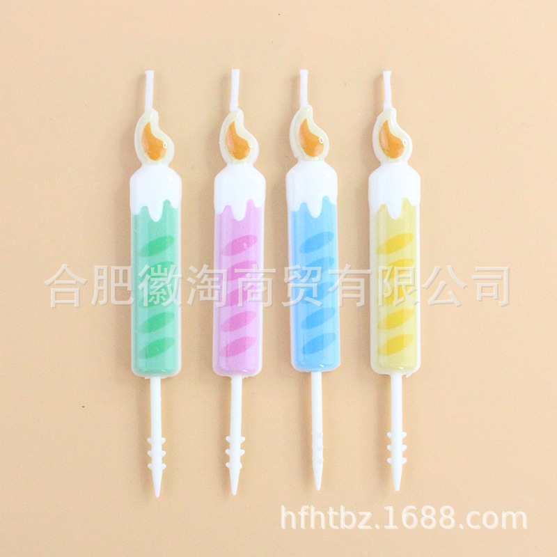批發創意浪漫色彩四季風生日蠟燭 PVC盒裝節日派對蛋糕裝飾用品