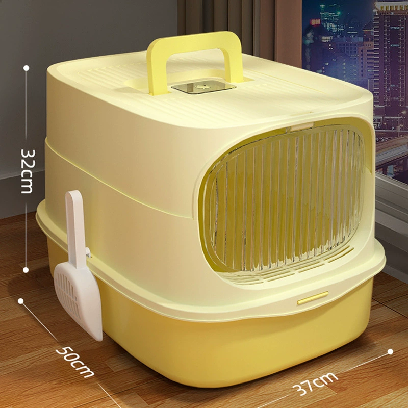 Большой полностью закрытый лоток, противопроливной, полузакрытый, защищенный от запаха принадлежности для котят и кошек.