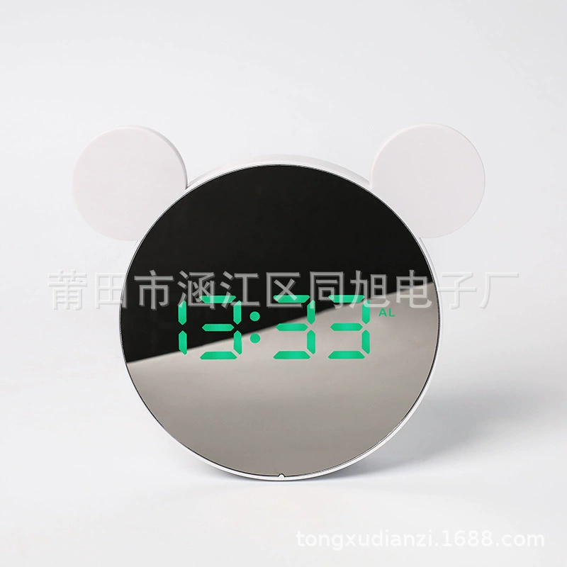 Трансграничные Популярные зеркальные цифровые часы для спальни, детские настольные часы, светодиодный Будильник для макияжа, умные часы ins