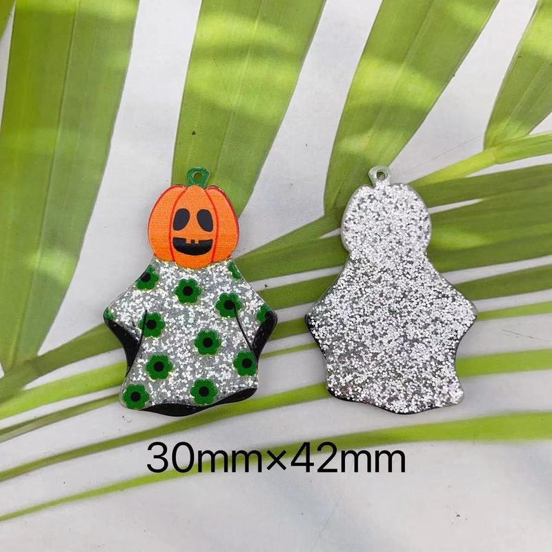 新型アクリルレリーフ幽霊かぼちゃハロウィーンシリーズペンダントDIYキーホルダーペンダントアクセサリー|undefined
