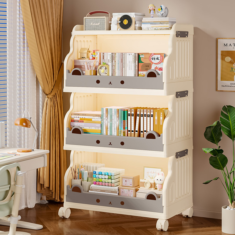 Household Snack Storage Rack Trolley Storage Rack Floor-Standing Multi-Layer Living Room Storage Rack with Wheels Mobile Storage Rack