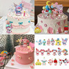 Cartoon children's rabbit for boys and girls, decorations, minifigure, set, Birthday gift, 6 pieces