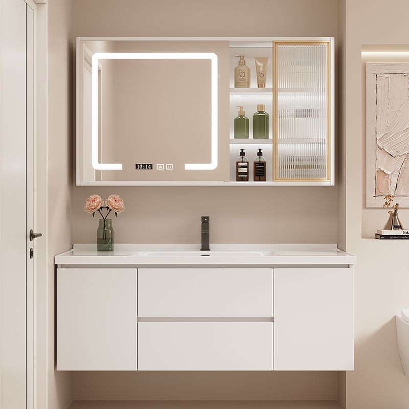 Solid Wood Ceramic Bathroom Sink Cabinet Combination Bathroom Cabinet Ceramic Integrated Basin Bathroom Sink Bathroom Cabinet