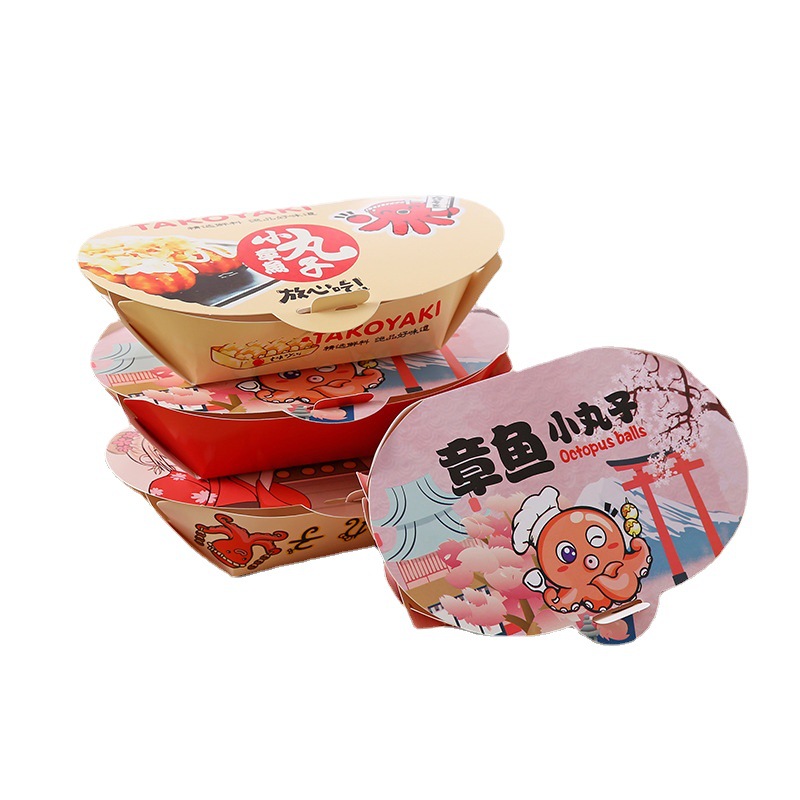 たこ焼き箱たこ焼き包装箱たこ焼き材料梱包紙ケース4-6粒入