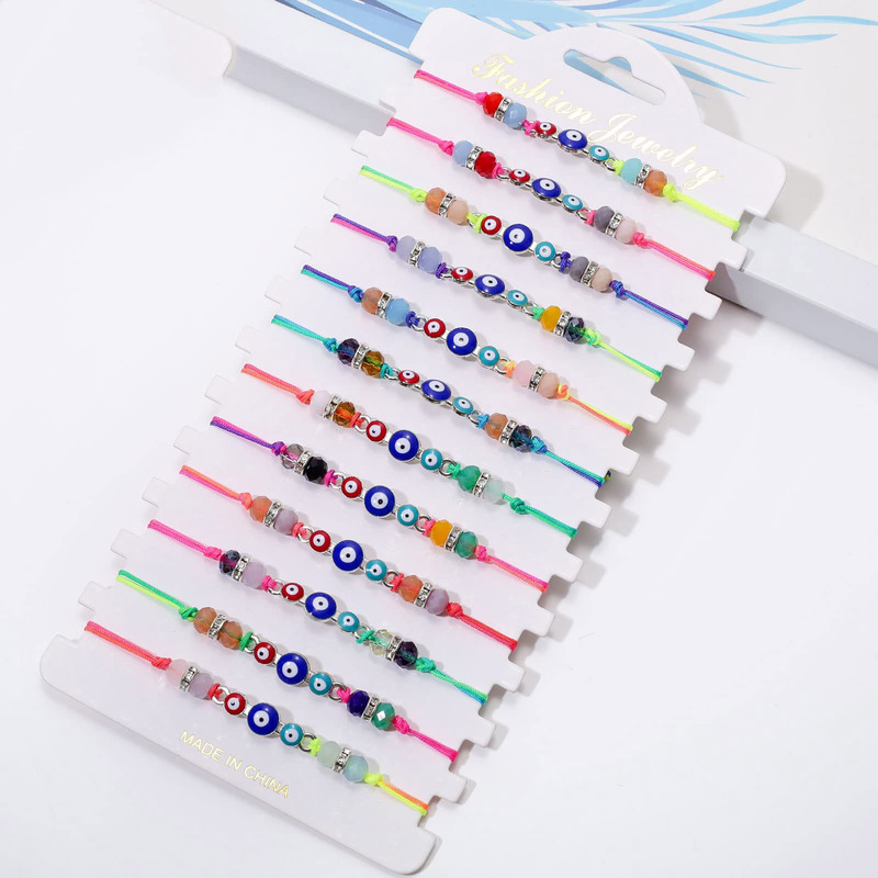 Cross-border Supply Hand-woven Palm Eyes Devil Evil Eye Lucky Bracelet Hamsa Blue Eye Bracelet Factory Cross-border Supply Hand-woven Palm Eyes Devil Evil Eye Lucky Bracelet Hamsa Blue Eye Bracelet Factory