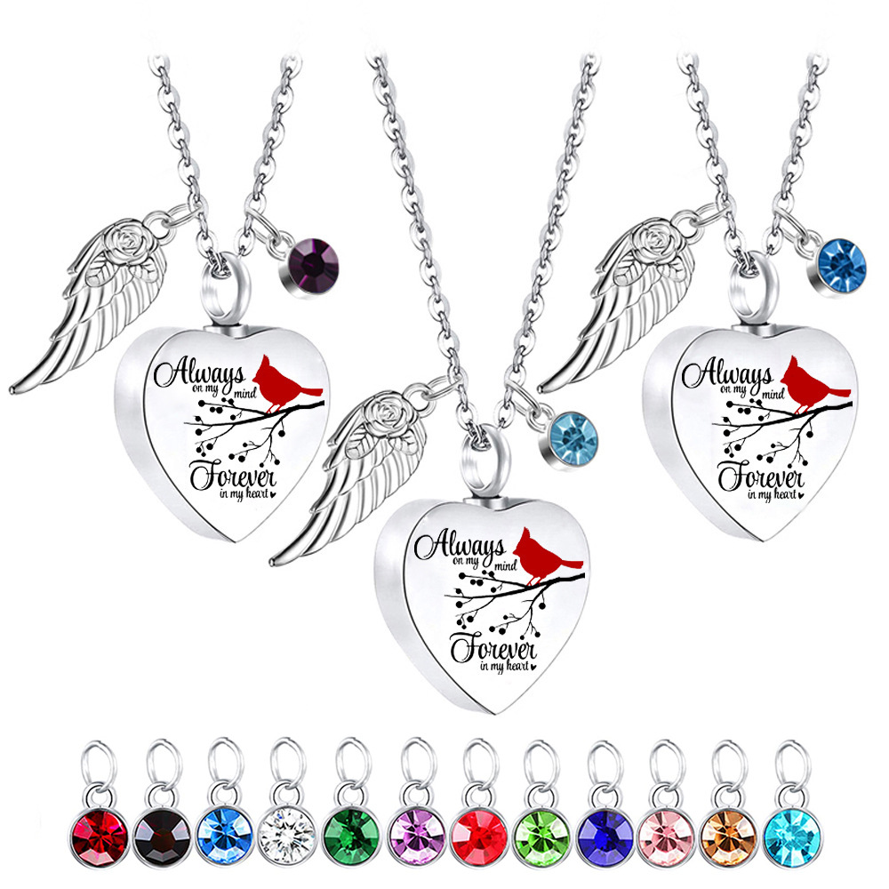 AliExpress de acero inoxidable torcido melocotón en forma de corazón collar de hombres y mujeres de estilo europeo y americano ataúd cinerario letras conmemorativas colgante de amante de mascotas