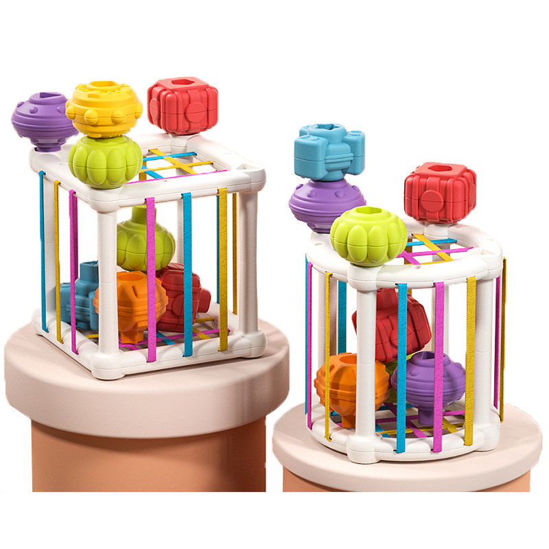 [Envío gratis] Juguetes educativos de educación temprana para bebés 0-3 años, hexaedro, arco iris, acción refinada