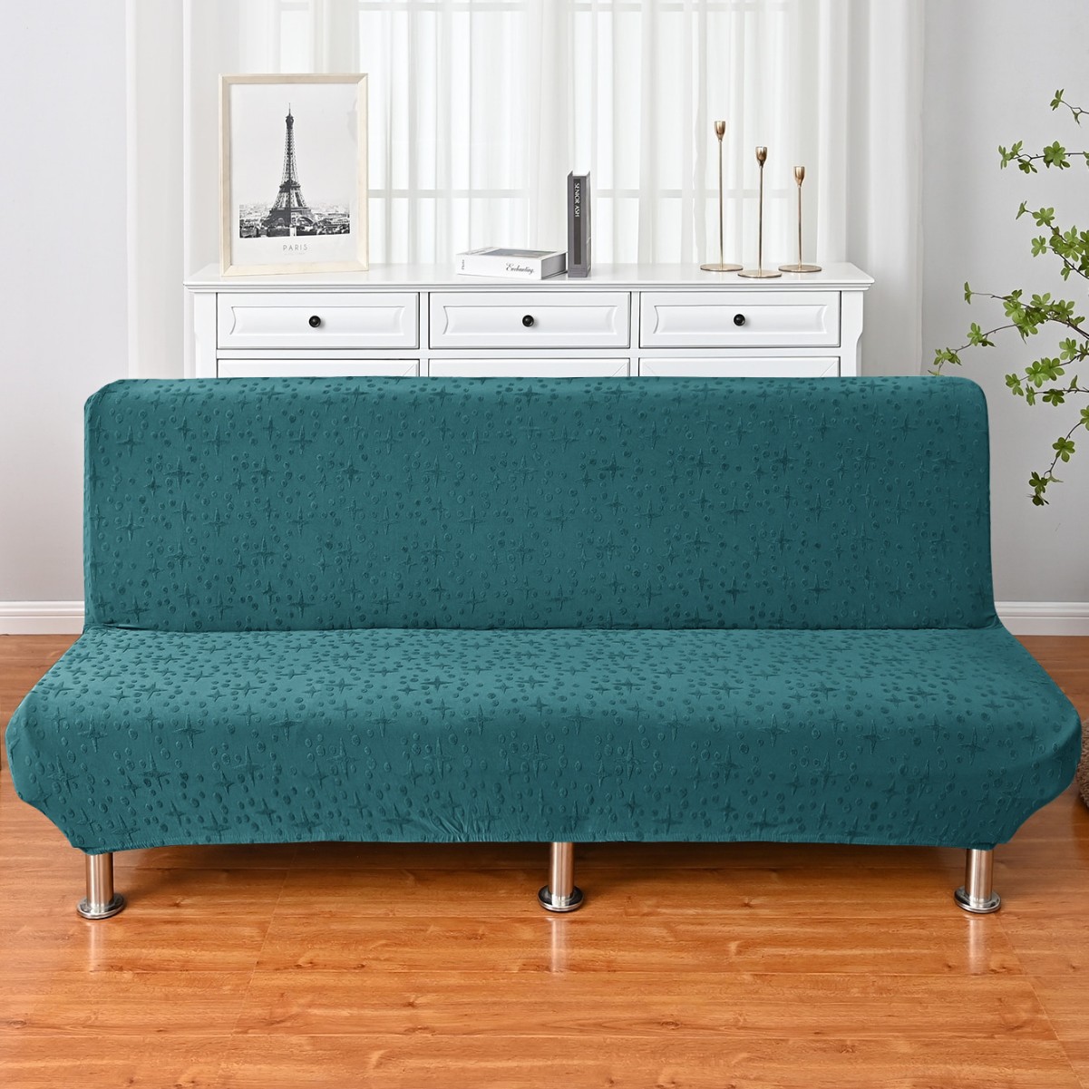 Transfronterizo elástico Jacquard Star sin reposabrazos cubierta de sofá universal todo incluido simple cubierta de sofá plegable en stock