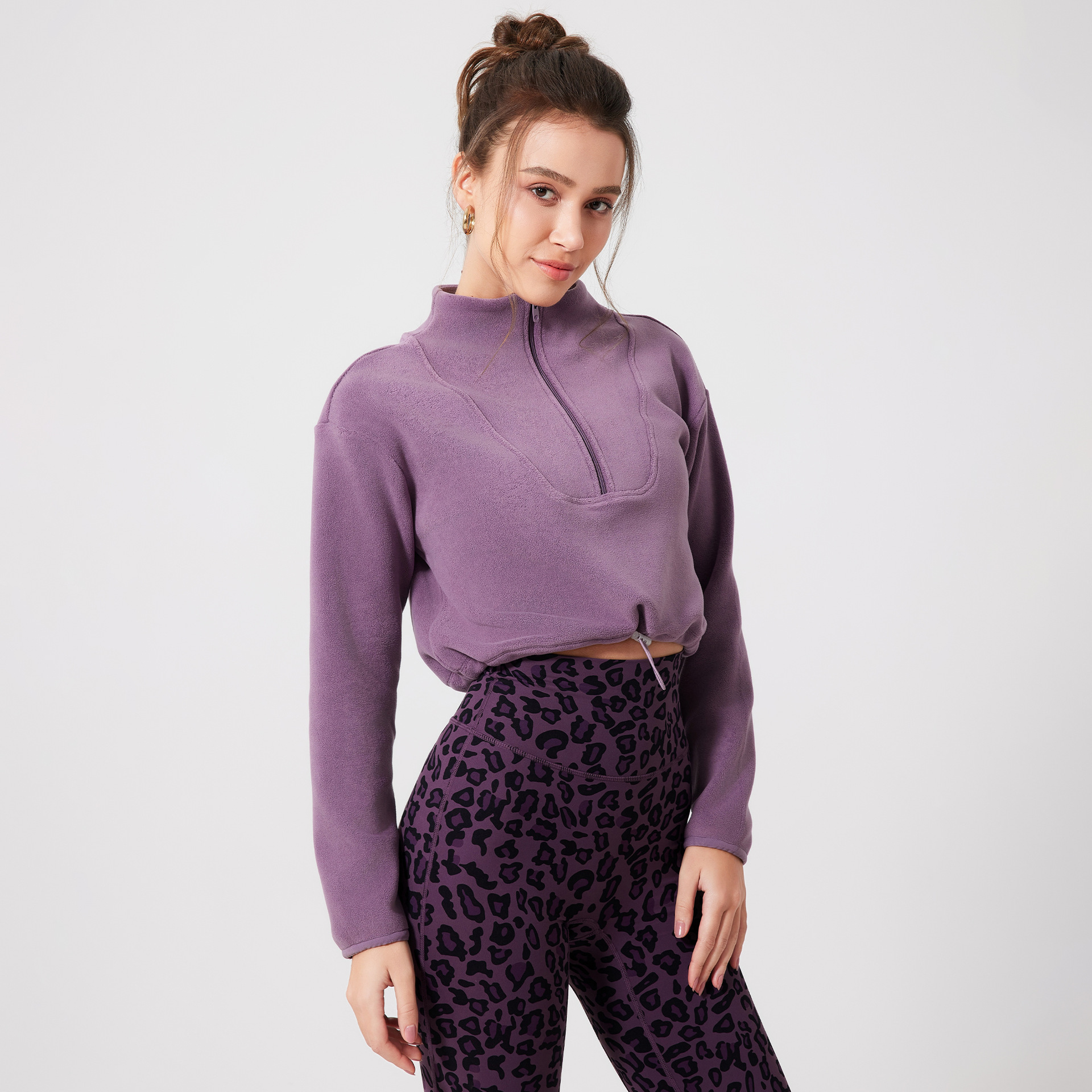 ​​Women's Winter Fitness Jacket - Fleece-Lined Running & Yoga Long Sleeve Top - Breathable, Warm & Stylish For Outdoor Workouts​​_ecoleips.com