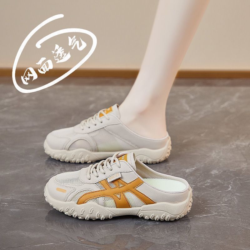 2026 Summer New Niche Roman Hollow-Out Closed-Toe Sandals for Women, Thick-Soled, Odor-Resistant, Dual-Wear Versatile Half-Slippers