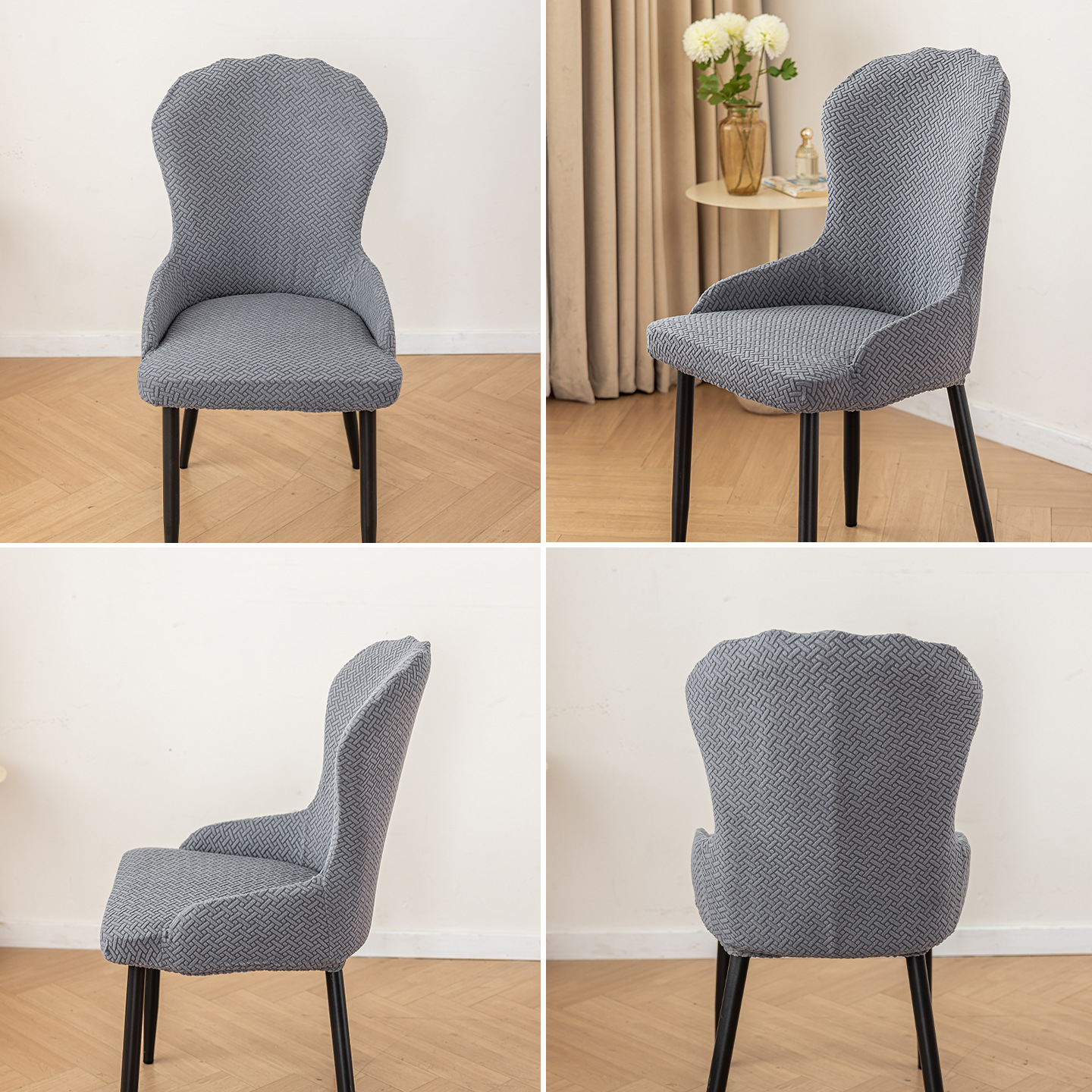 cubierta de asiento gruesa cubierta de asiento de mesa de comedor arco redondo reposabrazos cubierta de asiento respaldo integral cuatro estaciones cubierta de protector de taburetes universal