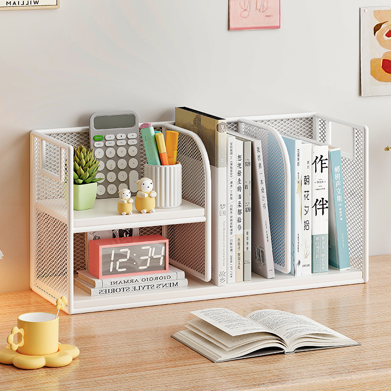 Estante de escritorio vertical de escritorio estante de almacenamiento de estante pequeño multicapa para almacenar estante pequeño de libros doméstico estante de clasificación de archivos estante de capas