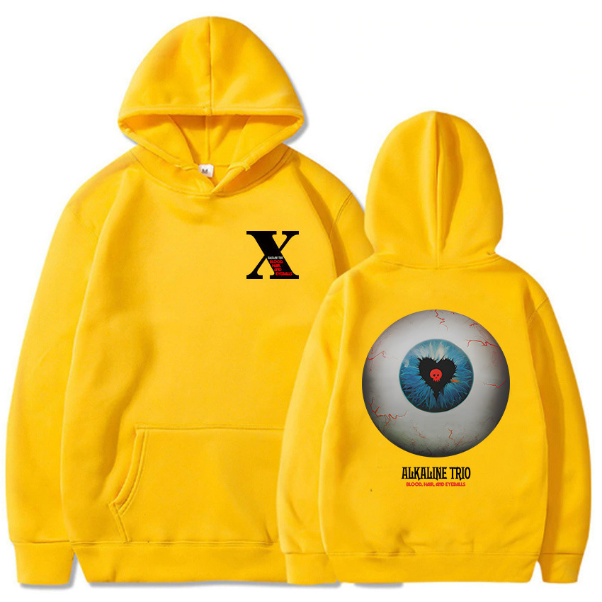 Band Alkaline Trio Print Hoodie Blood Hair Eyeballs Tour