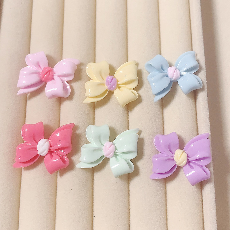 Nuevos accesorios de resina de bricolaje con lazo de color Macarons, geles de crema, accesorios para el cabello, pinzas para el cabello, agujeros en la carcasa del teléfono, hebilla del zapato