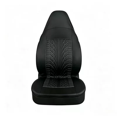 High-back hooded tire-pattern car seat cover, exclusively for cross-border foreign trade, thickened, deepened, non-slip, wear-resistant seat cushion cover (Universal seat cover) - high-back-tire-pattern-black-2-piece-set-30206