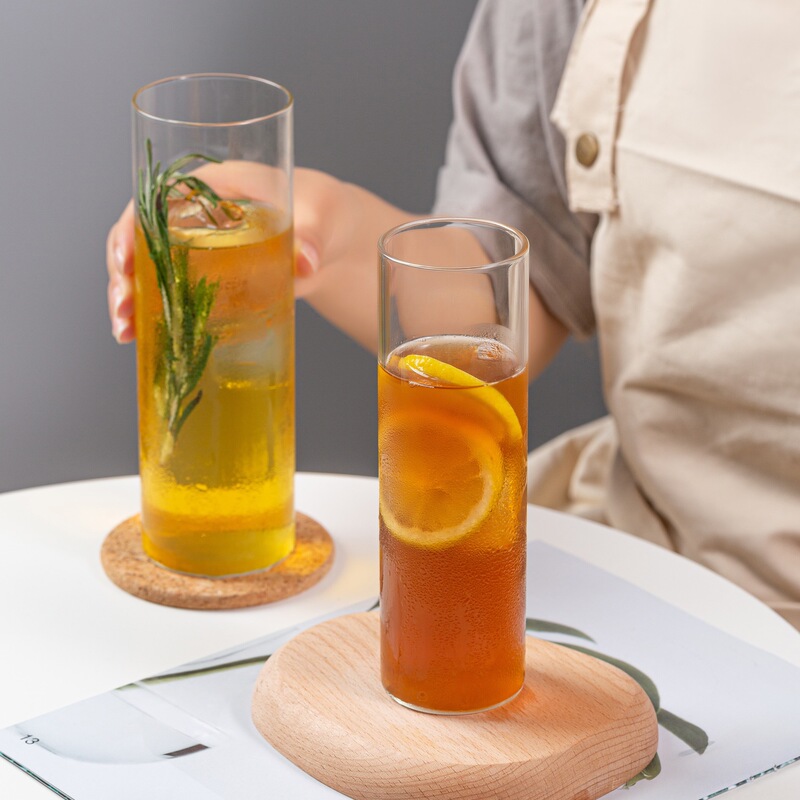 Straight Corin Cup Heat-Resistant Glass Internet Celebrity Restaurant Long Drinking Cup Cocktail Cup Fruit Juice Cup Long Water Cup