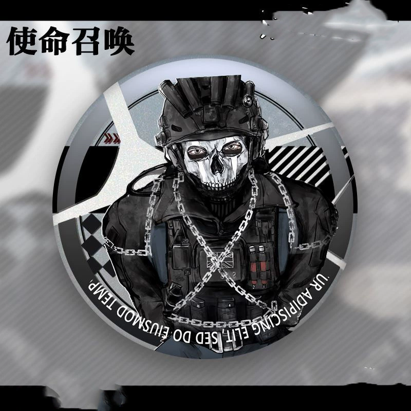 Жестяной значок (Call of Duty) Ghost Keegan Konig — лазерная печать 58 мм, железная застёжка, одиночный или набор 5 шт.