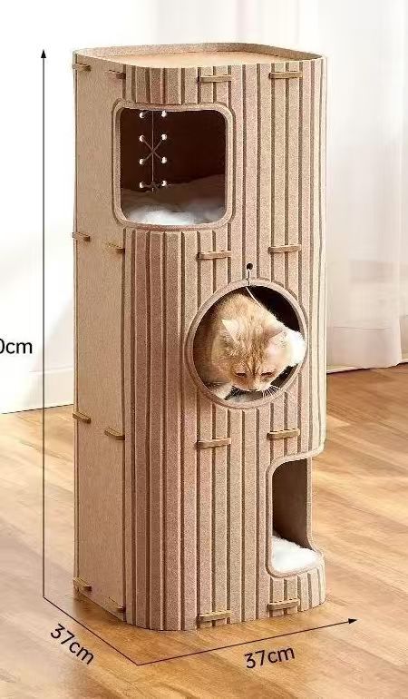 Nido de gatos multicapa de cuatro estaciones, marco de escalada universal para gatos, árbol de gato integral, agujero de árbol de gato, placa de agarre de doble capa de invierno, casa de gatos cerrada