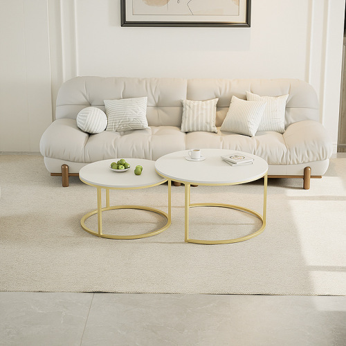 Slate mother-in-law coffee table, simple small apartment, modern living room, light luxury round tea table, mother-in-law coffee table combination table