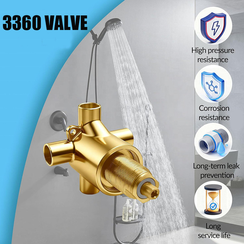 The Moen 3360 commercial 3-way diverter shower valve is compatible with the Moen universal valve system