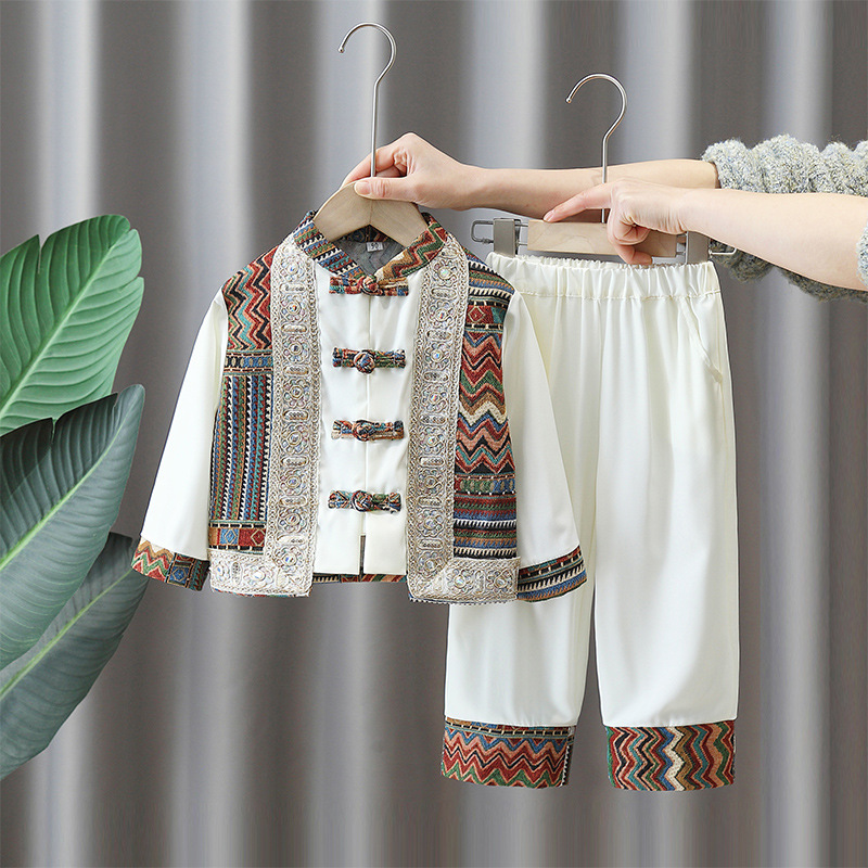 7138 Trajes de Hanfu para niños Trajes de minorías étnicas de primavera y otoño para niñas Trajes exóticos para niños del 3 de marzo