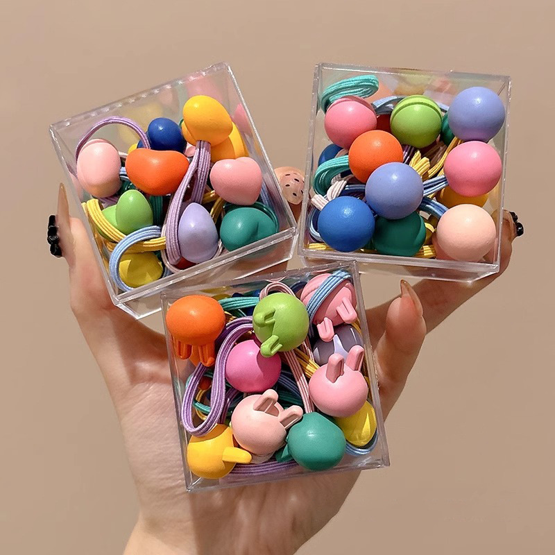 Anillo de cabello de color de caramelo para niños de alta elasticidad y durabilidad para atar el cabello de banda de goma para niñas cuerdas para el cabello no lastimas adornos para el cabello