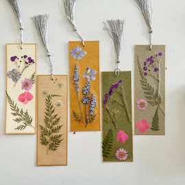 干花书签流苏手工diy粘贴材料古风楮皮纸吊牌压花封层膜