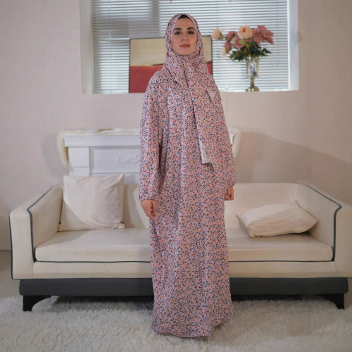 Middle Eastern Islamic women's robe plus size Muslim prayer dress loose extra large size loose and slimming long dress