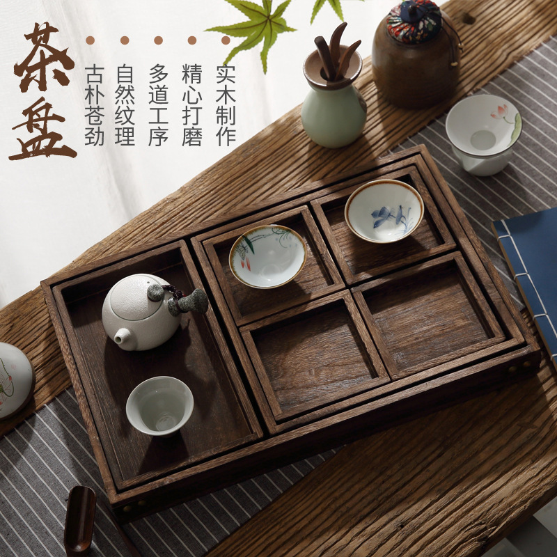 Multi-Compartment Tea Tray Set, Seven-Piece Tea Tray Combination for Brewing Tea Around the Stove, Early Birth of a Child, Dried Fruit Tea Tray