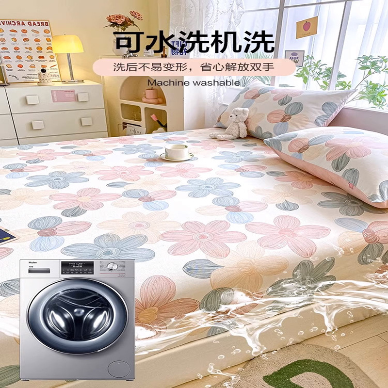 2025 nueva sábana de algodón puro de algodón de una sola pieza cubierta protectora de colchón de verano cubierta de cama cubierta antideslizante cubierta de polvo sábana