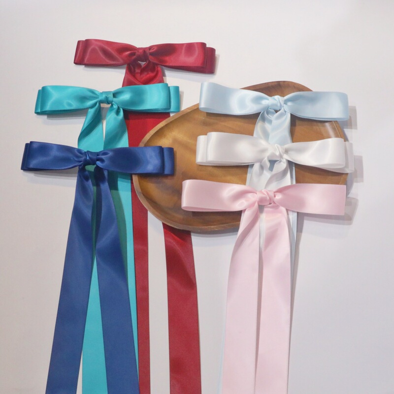 High Quality ~ 20 Colors ~ Extra Long Ribbon Bow Hairpin Lake Blue Dark Green Light Blue Wine Red Jk Uniform Versatile Headwear