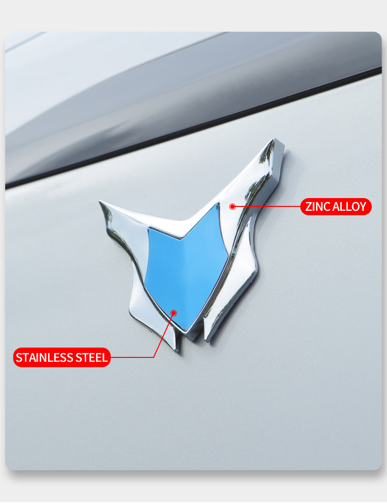 Logo Pattern Design for Cars, Motorcycles, Electric Vehicles, Personalized Modification Decoration Stickers, Zinc Alloy, Stainless Steel Metal