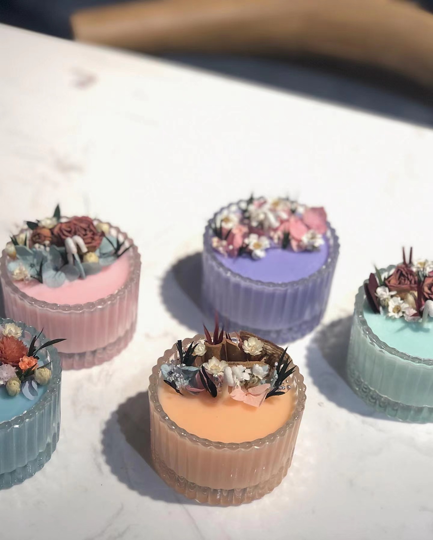 Vela de contenedor de hierbas de una sola pieza, vela de aromaterapia de arreglo floral, vela de aromaterapia de decoración de plantas