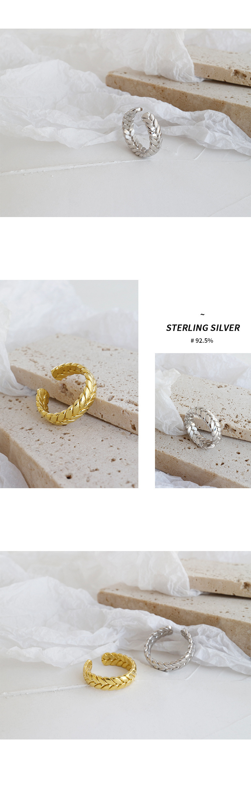 2021 New Exquisite Woven Chain Ring Womens Fashion Simple Style Niche Design Open Index Finger Ring Trendypicture4