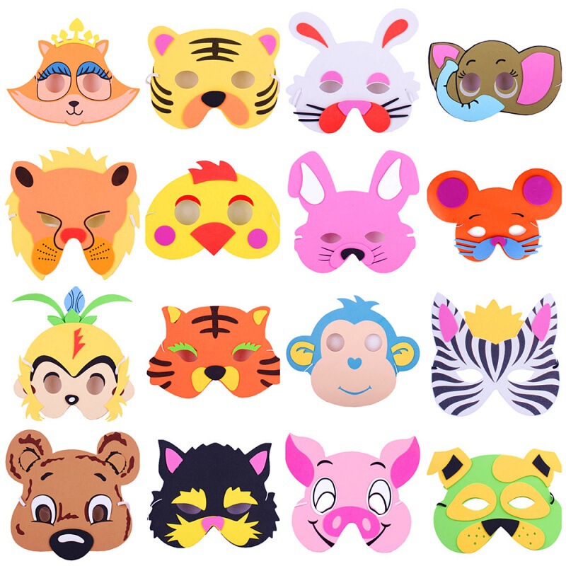 Kindergarten eva Cartoon Mask Animal Headwear Parent-child Activity Animal Dress-up Tiger Rabbit Monkey Cat Kindergarten eva Cartoon Mask Animal Headwear Parent-child Activity Animal Dress-up Tiger Rabbit Monkey Cat