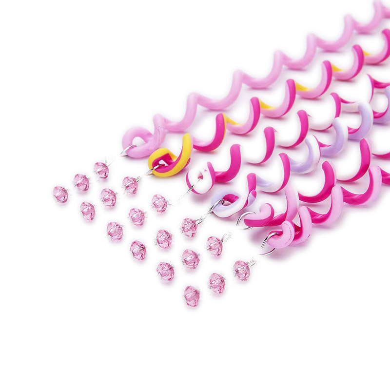 탄력있는 머리 땋기 도구 핑크 시리즈