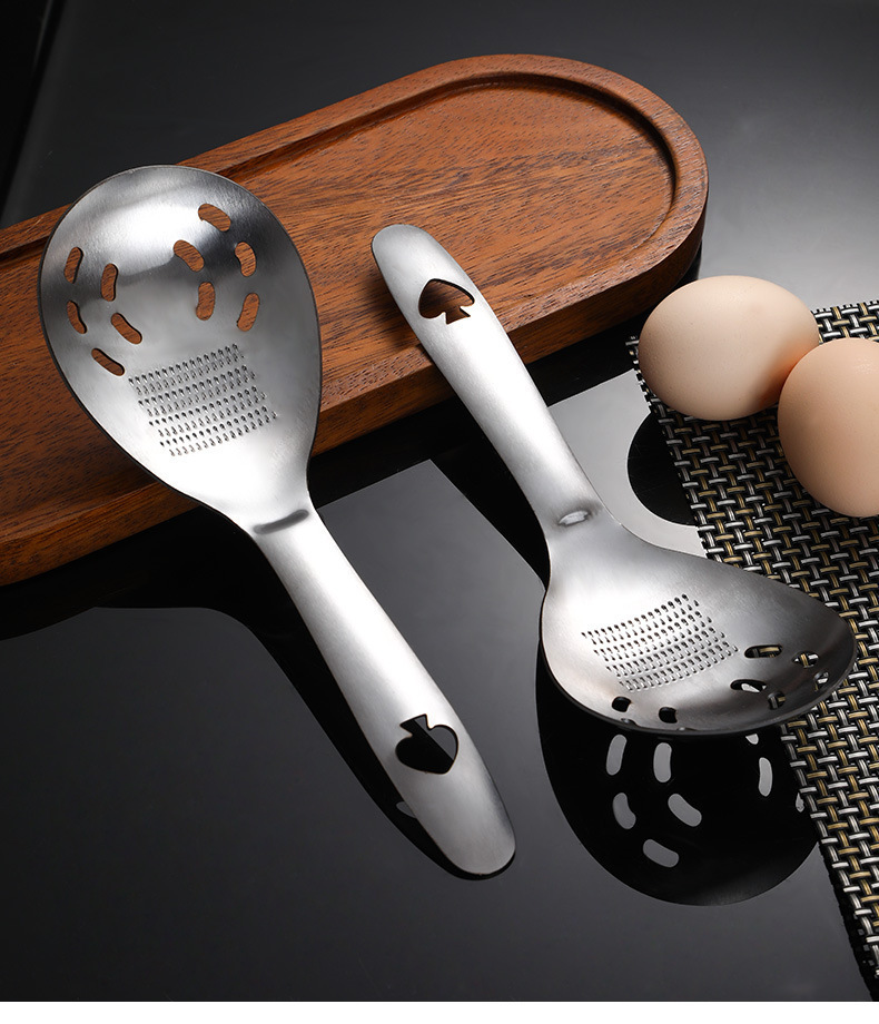 430 Stainless Steel 5-in-1 Multifunctional Baby Food Spoon - Food Grinder, Bottle Opener, Egg Separator, and Multipurpose Utensil