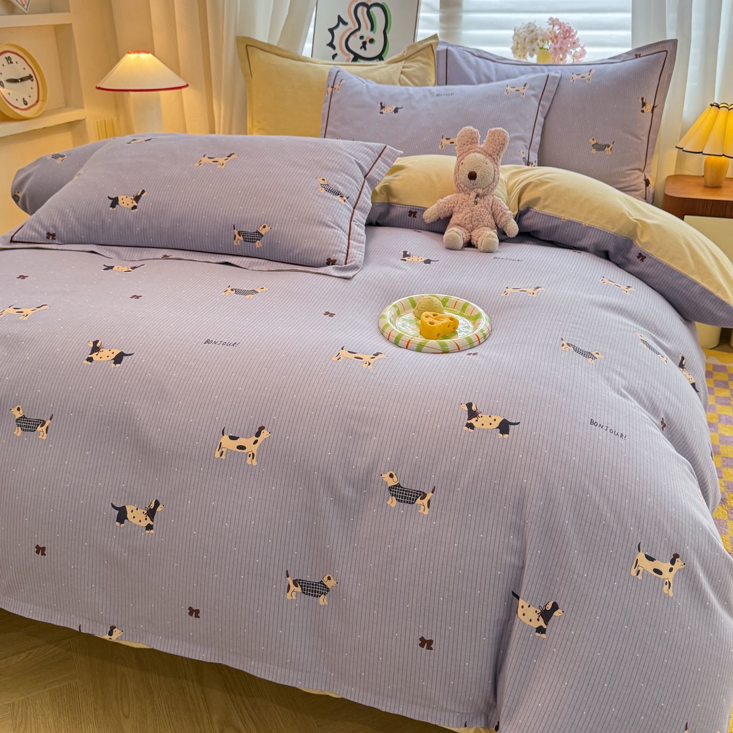 2025 otoño y invierno nuevo algodón grueso molienda cama de tres piezas cubierta de sábanas de algodón dormitorio cama de cuatro piezas