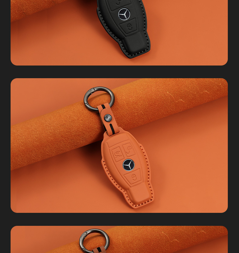 Suitable for Mercedes-Benz Car Key Cover C260L Gla Glc300L Buckle Gle Bag E300L A200L Genuine Leather S Yuyan