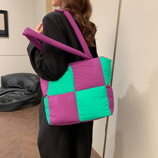 (Cross-border trading), soft capacious shoulder bag, universal down jacket, one-shoulder bag, high-quality style
