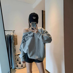 アメリカのレトロなファッションブランドの斜め襟に帽子のないガーディアンの女性春秋oversize薄いコートがゆるい怠惰な上着