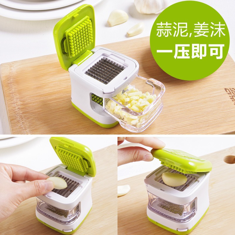 Prensa de ajo de acero inoxidable con función de pelado y triturado